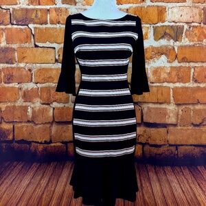 White House Black Market Color Block Striped Dress Size 4